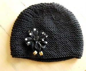 modèle tricot bonnet femme point mousse #18