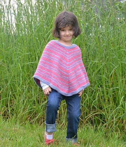 tricot poncho fille
