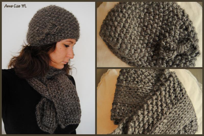 bonnet echarpe tricot femme