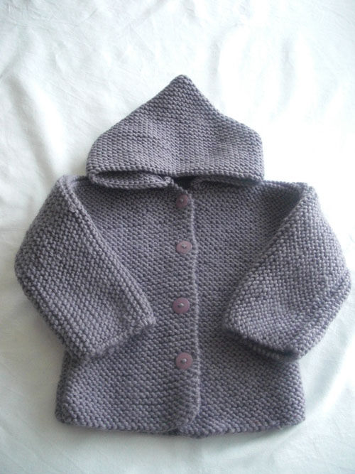 modele tricot manteau capuche bebe