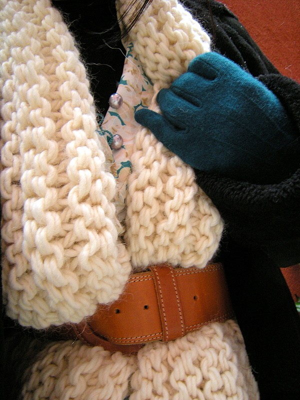 tricoter une echarpe avec de la grosse laine