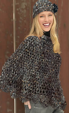 kit tricot poncho femme