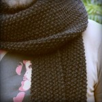 photo tricot modèle tricoter point de riz une écharpe 17