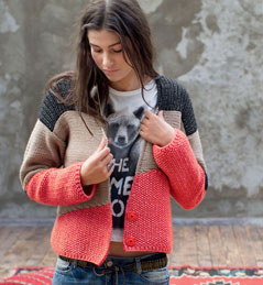 photo tricot modèle tricot gilet jacquard femme 18